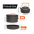 Batería de cocina de camping y supervivencia · aluminio con asas plegables