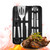 Juego de utensilios de barbacoa · 9 piezas en acero inoxidable