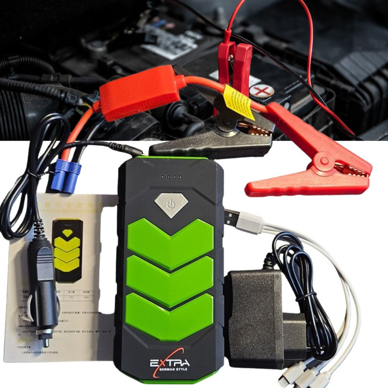 Arrancador de baterías con power bank de 24.000 mAh