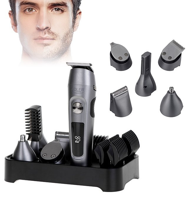 Kit de grooming Adler AD 2944 · 6 en 1 con LED e IPX6
