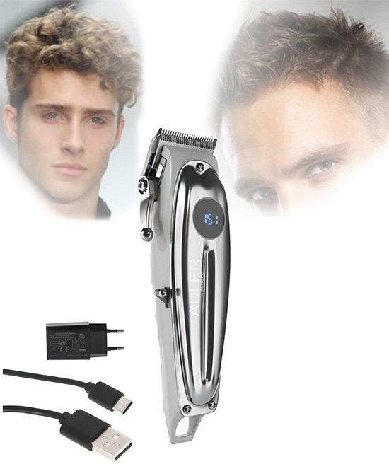 Cortapelos profesional Adler AD 2831 · 6 peines guía y carga USB