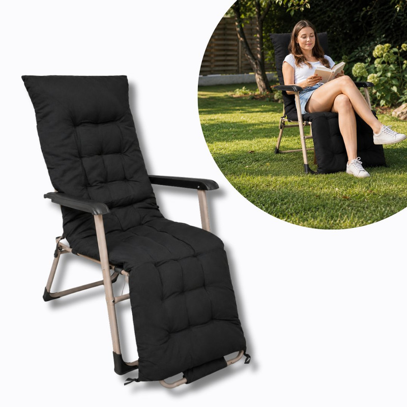 Tumbona reclinable plegable con colchoneta · respaldo regulable