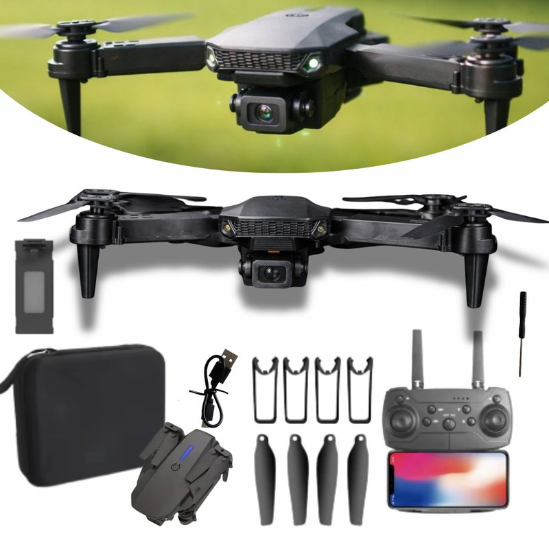 Dron plegable con cámara 4K y WiFi · mando de 2,4 GHz