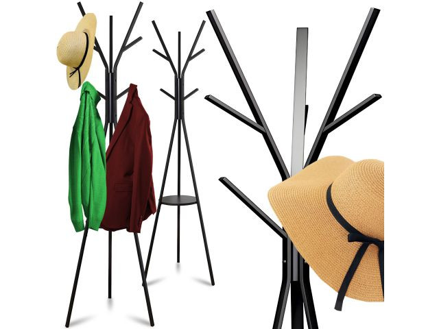 Perchero de pie metálico estilo loft · 180 cm y 9 ganchos - imagen 1