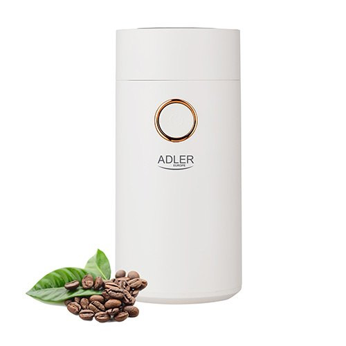 Molinillo de café eléctrico Adler AD 4446 · 150 W, 75 g, blanco y dorado