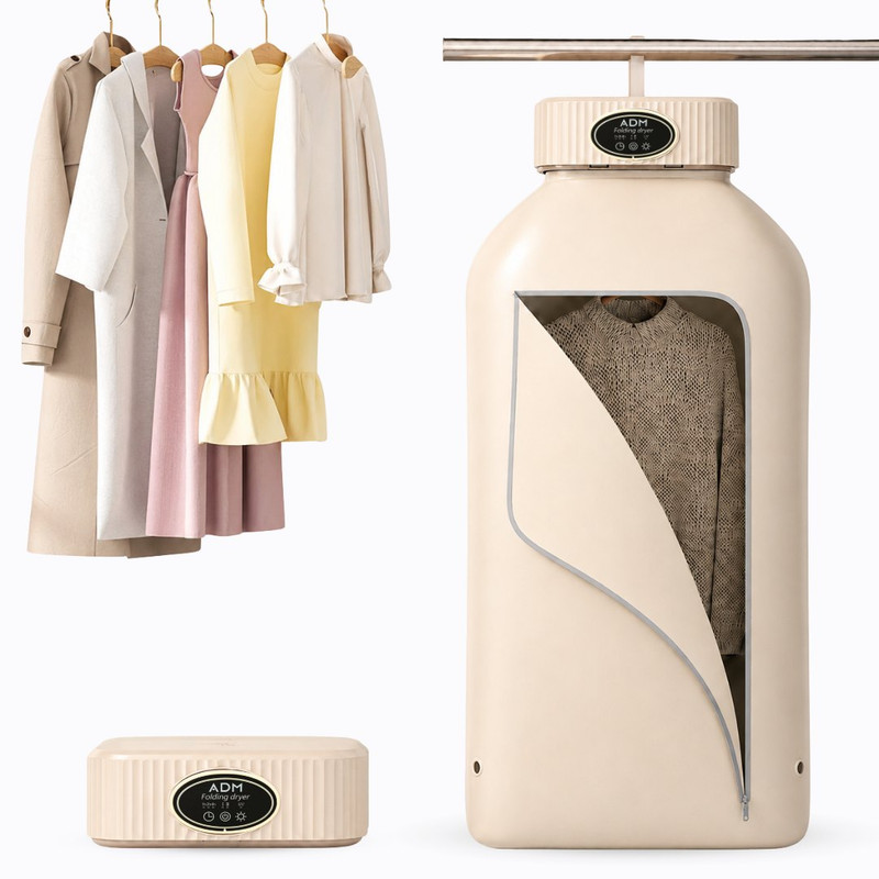 Secadora de ropa portátil plegable ADM · 600 W, UV, temporizador