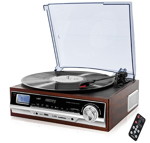 Tocadiscos Bluetooth Camry CR 1168 · grabación MP3, USB/SD, radio FM