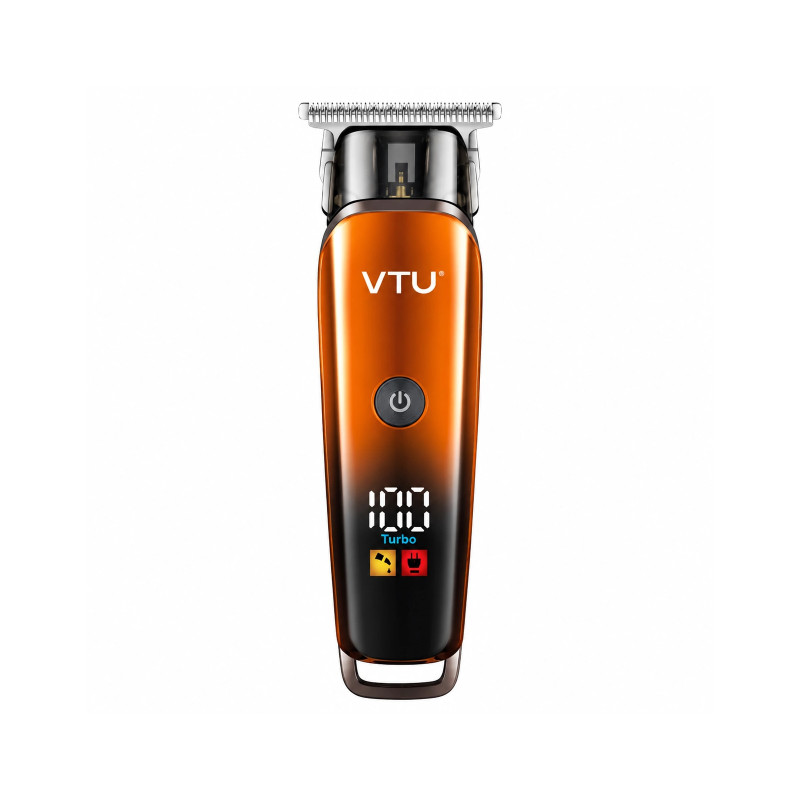Cortapelos cuchilla en T naranja · tapa magnética y LCD