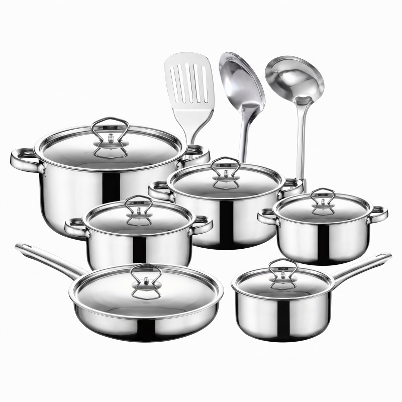 Batería de cocina 15 piezas con utensilios