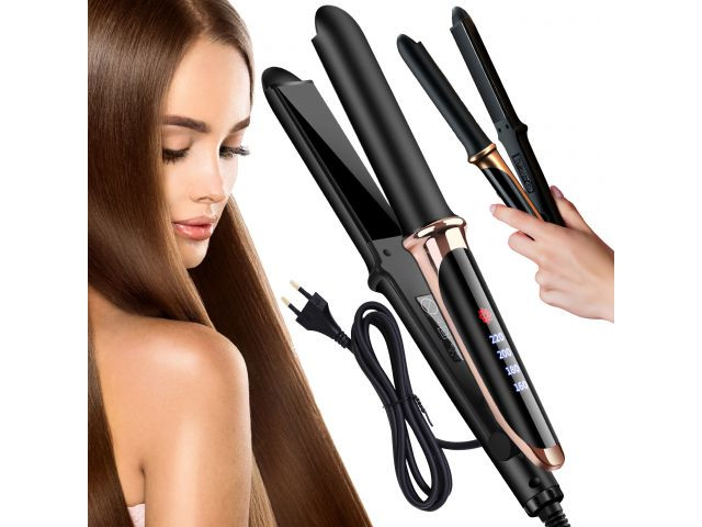 Plancha de pelo 2 en 1 con LCD U158 · 160-220 °C