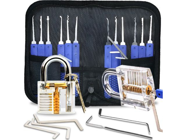 Set de aprendizaje de cerrajería · candado transparente