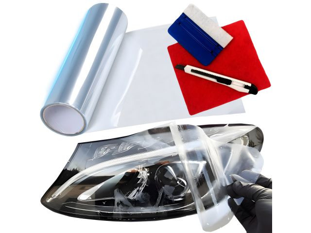 Lámina protectora PPF transparente para faros · 150 micras