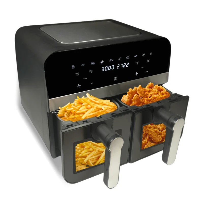 Freidora de aire doble 9 L con visor · 2400 W · Comfy Nest