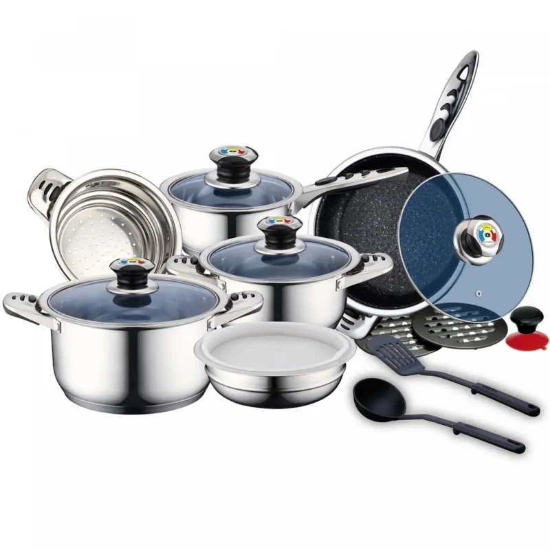 Batería de cocina 16 piezas de acero inoxidable · Royalty Line