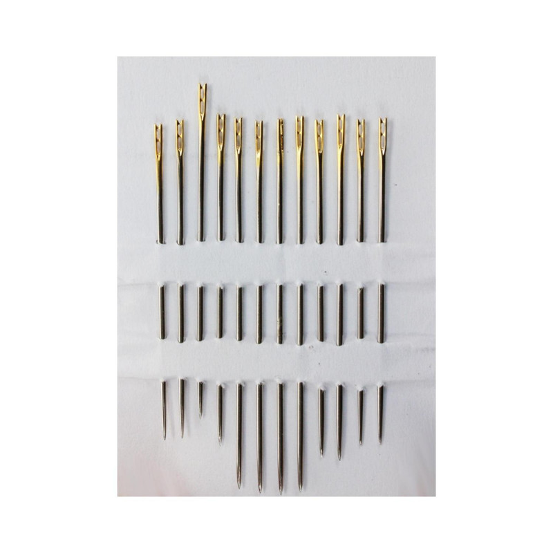 Set de 12 agujas de ojo abierto autoenhebrables