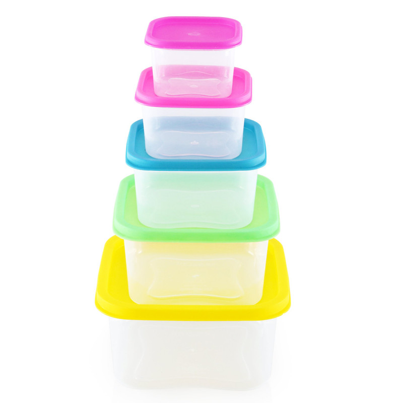 Juego de 5 recipientes cuadrados herméticos sin BPA