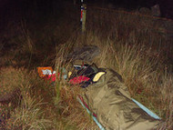 Portable ham radio operating at night Portable ham radio operating at night