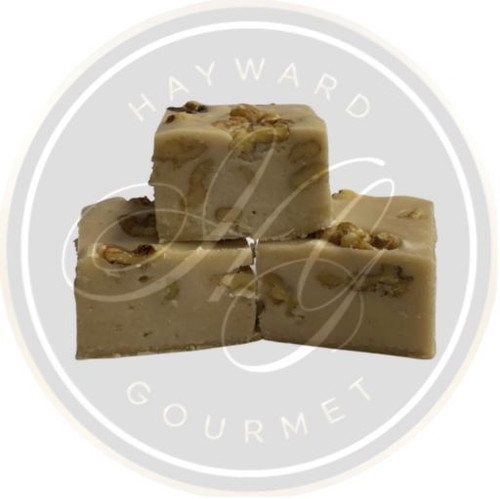 Maple Walnut Fudge, homemade and hand packaged by Hayward Gourmet.