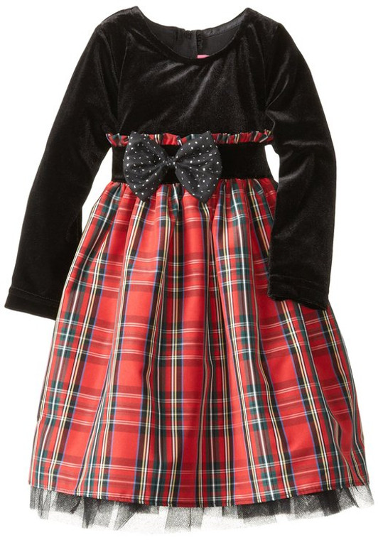 Goodlad Little Girls' Taffeta Plaid Dress - Red  - 2T