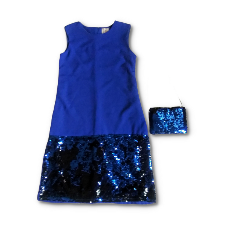 Shift Dress and Purse Set with Sequins Details  -  8/9 Years