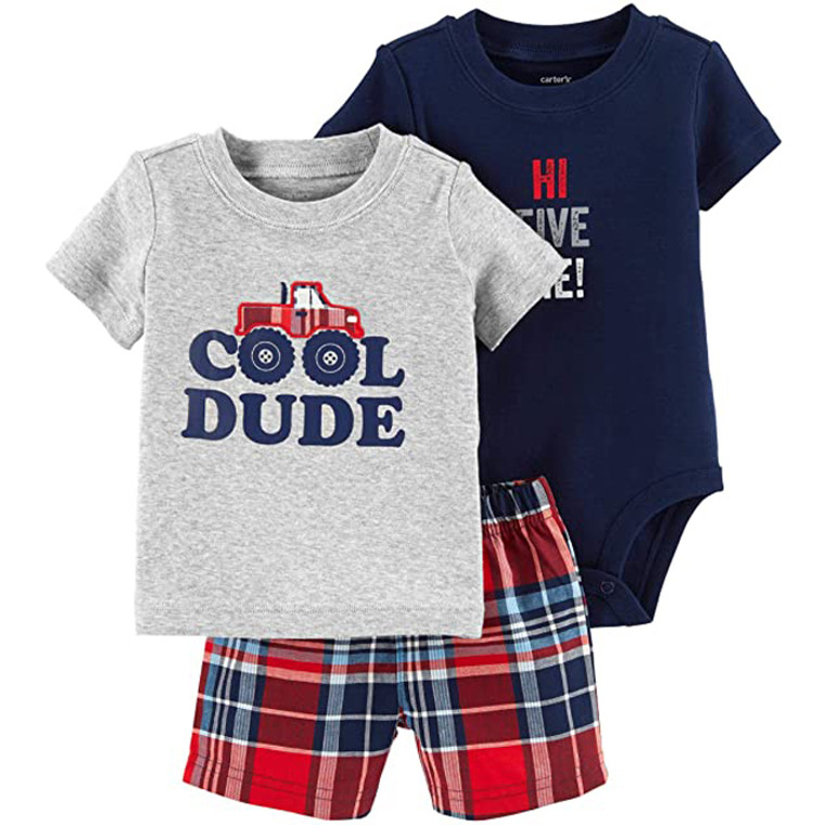 Carter's Baby  3 Pieces Body Suit & shorts Set - ( 18 -24 Months )