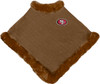 San Francisco 49ers Fur Trim Poncho Soft Cozy w/ Chenille Logo