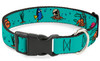 Finding Nemo Fish & Under Sea Treasures Dog Collar Premium Aqua Blue USA