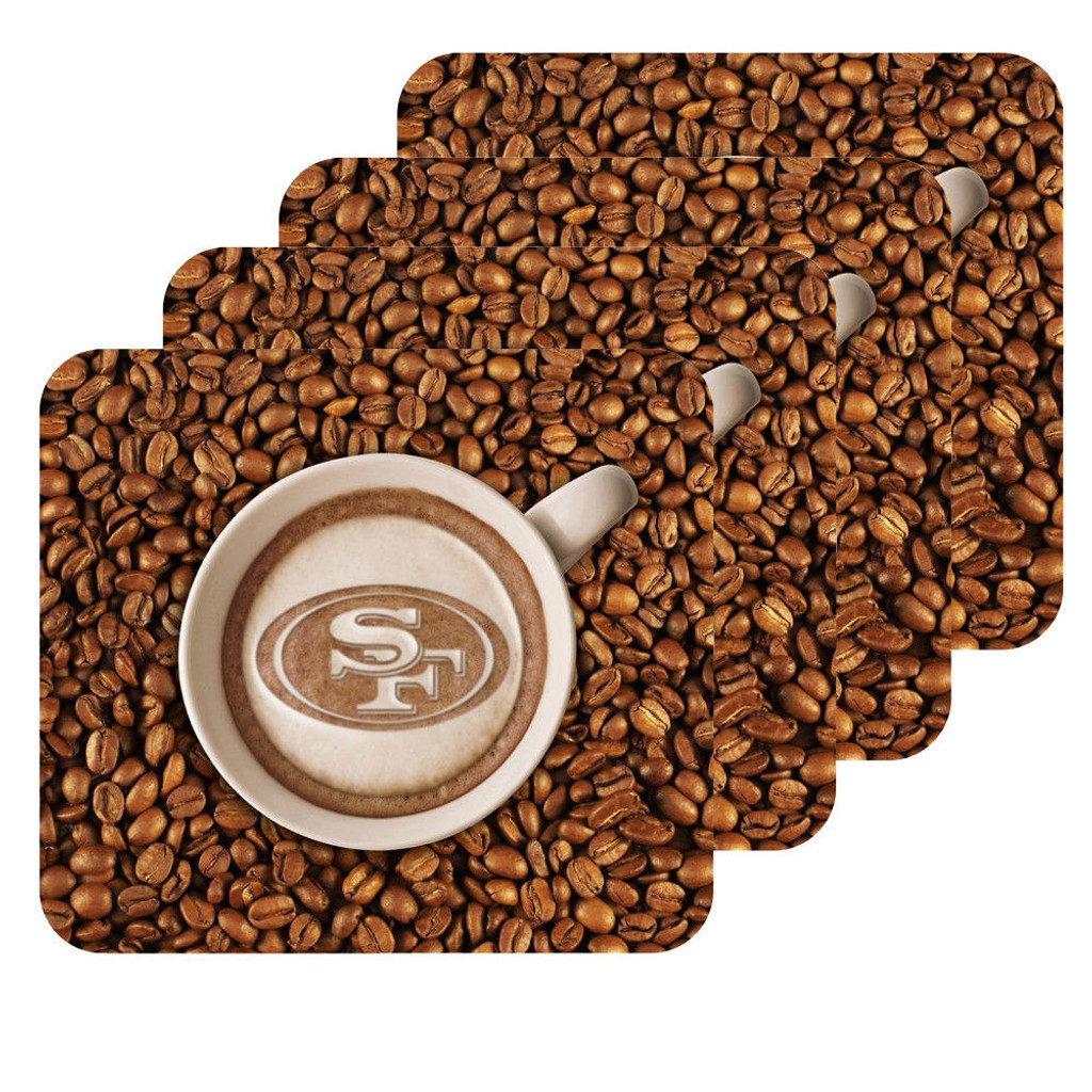 San Francisco 49ers Latteam Coffee Art 4pk Coaster Set Packaged