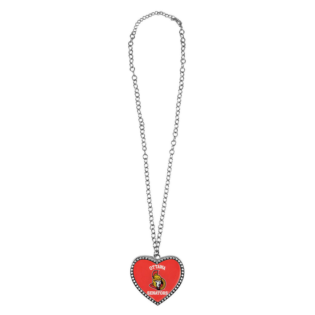 Ottawa Senators Crystal Heart Necklace Large