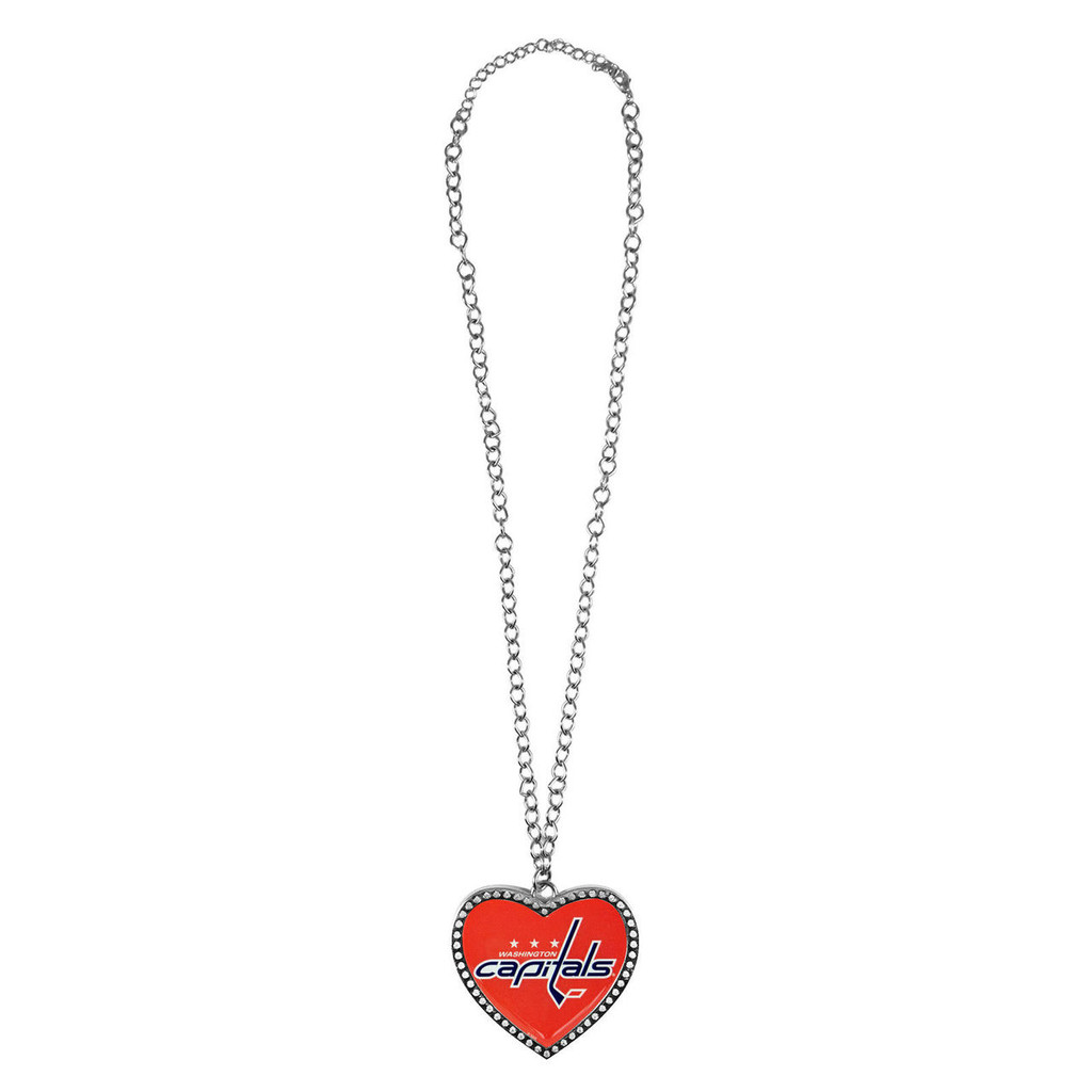 Washington Capitals Crystal Heart Necklace Large