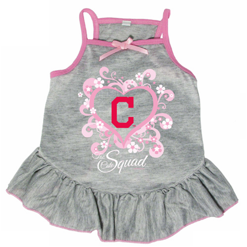 Cleveland Indians Dog Pet Pink Too Cute Squad Jersey Tee Dress