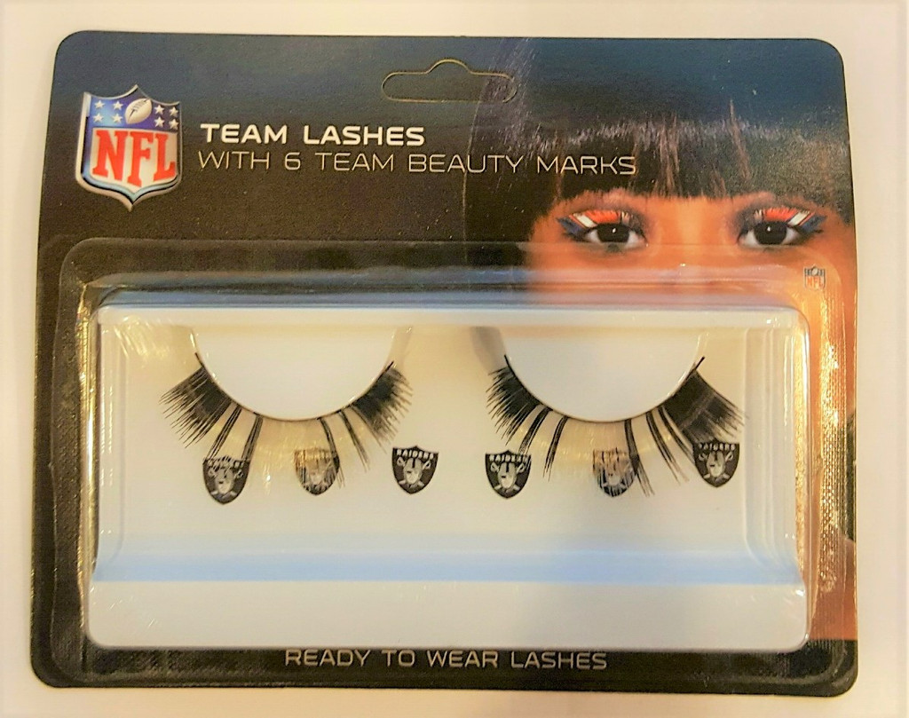 Oakland Raiders Team Color Eyelash Extensions w/ Logo Beauty Marks