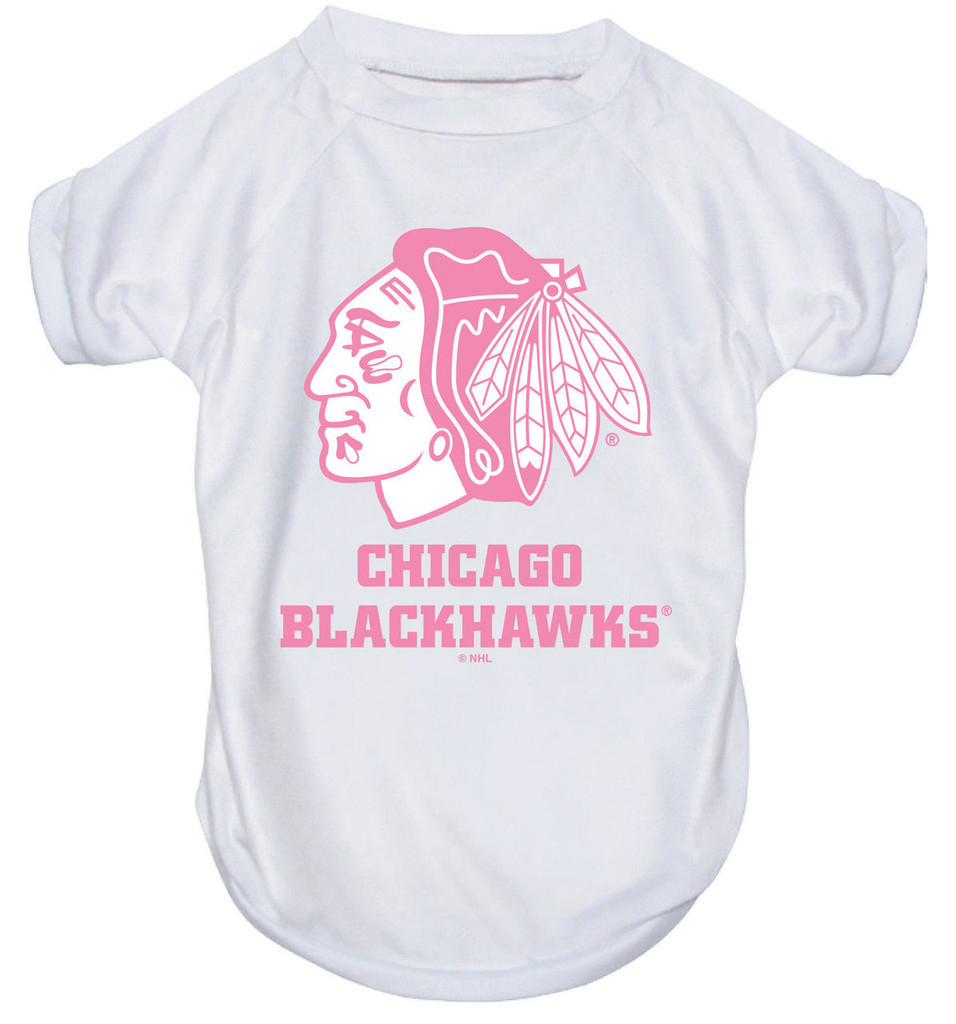 Chicago Blackhawks Dog Pet Pink Performance Tee T-Shirt