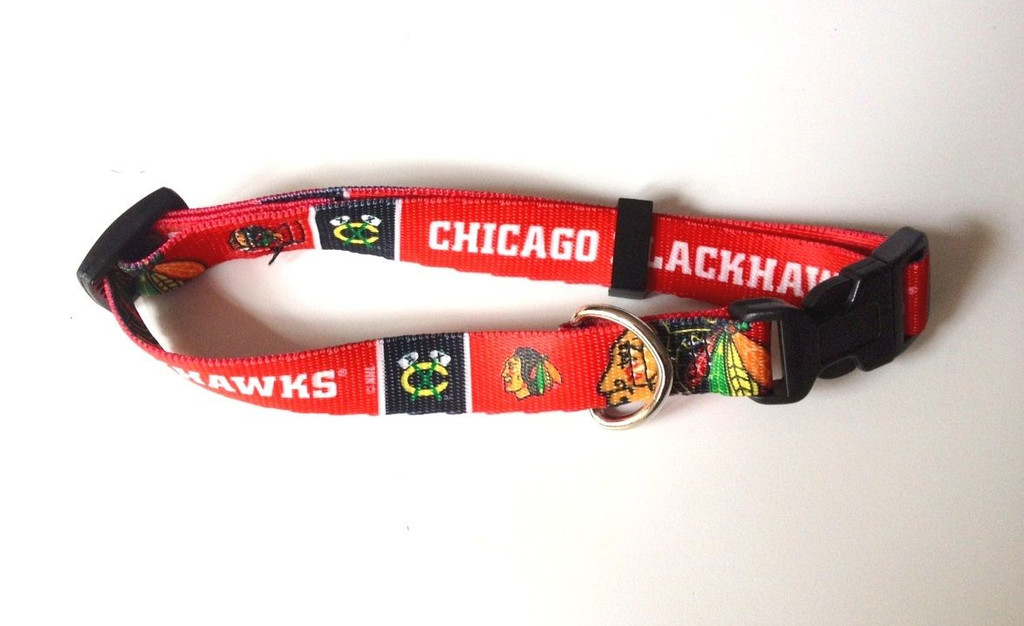 Chicago Blackhawks Dog Pet Adjustable Nylon Collar