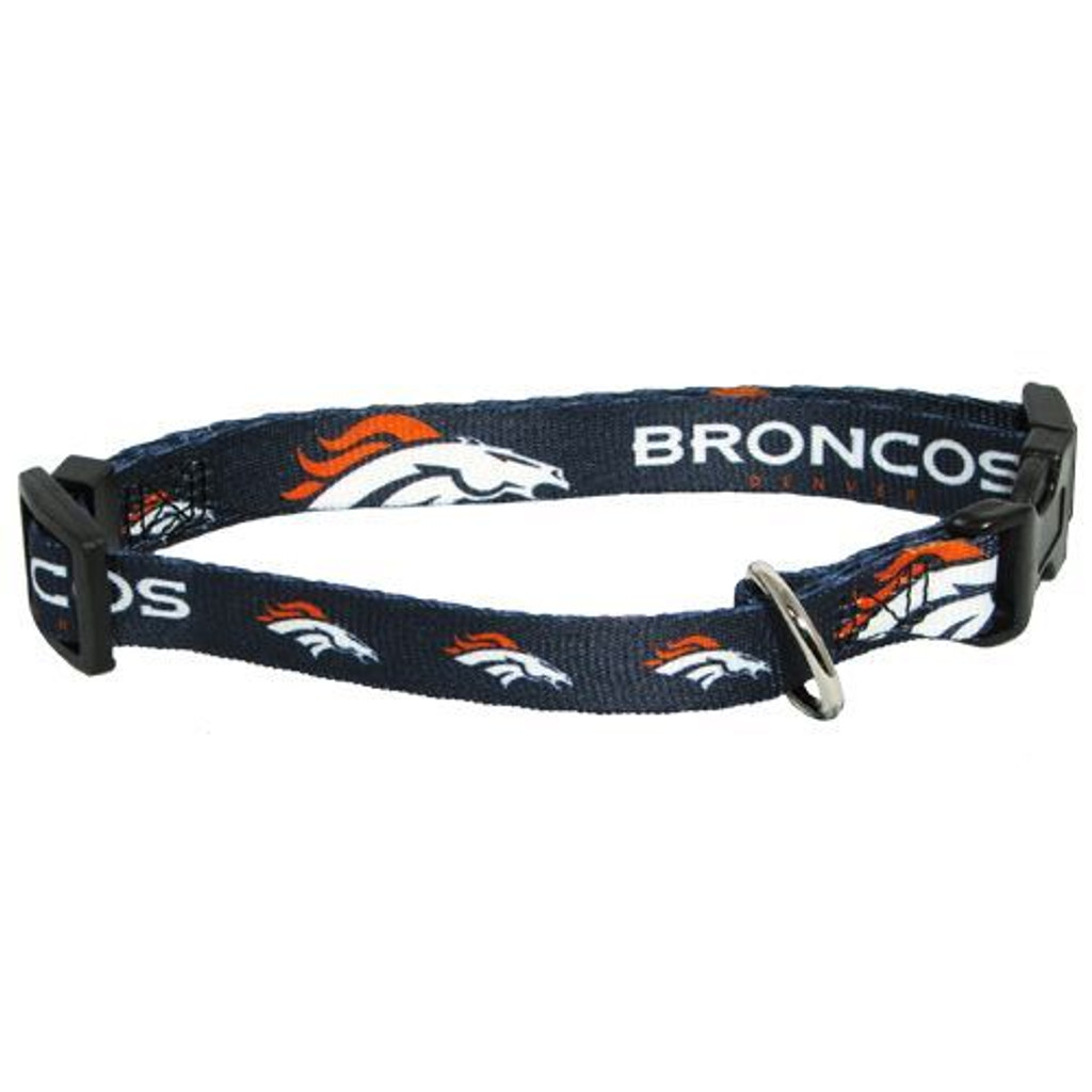 Denver Broncos Dog Pet Adjustable Nylon Collar