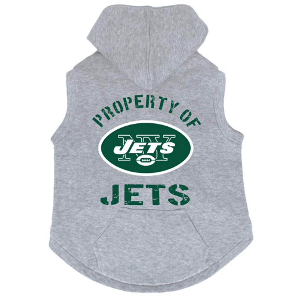 New York Jets Dog Pet Premium Button Up Property Of Hoodie Sweatshirt