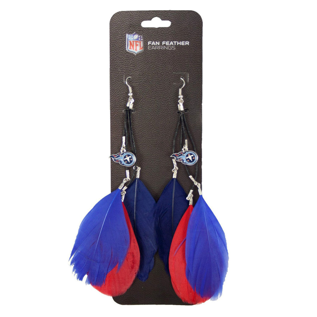 Tennessee Titans  Feather Earrings w/ Charms