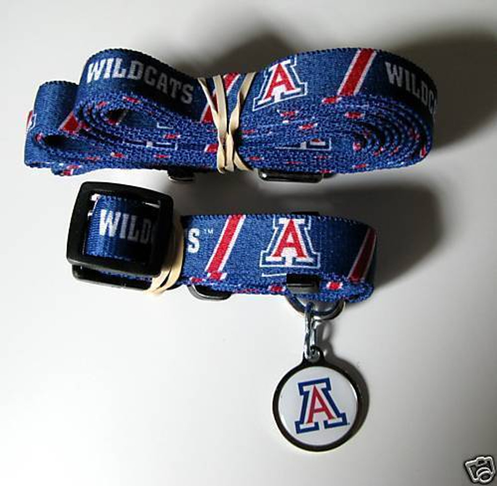 Arizona Wildcats Dog 3pc Pet Set Leash Collar ID Tag