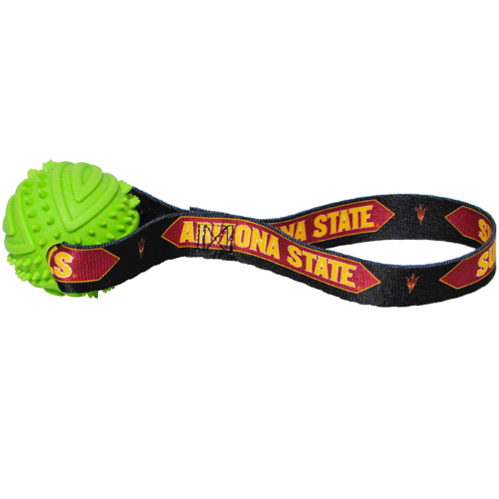 Arizona State Sun Devils Dog Rubber Ball Tug Toss Toy