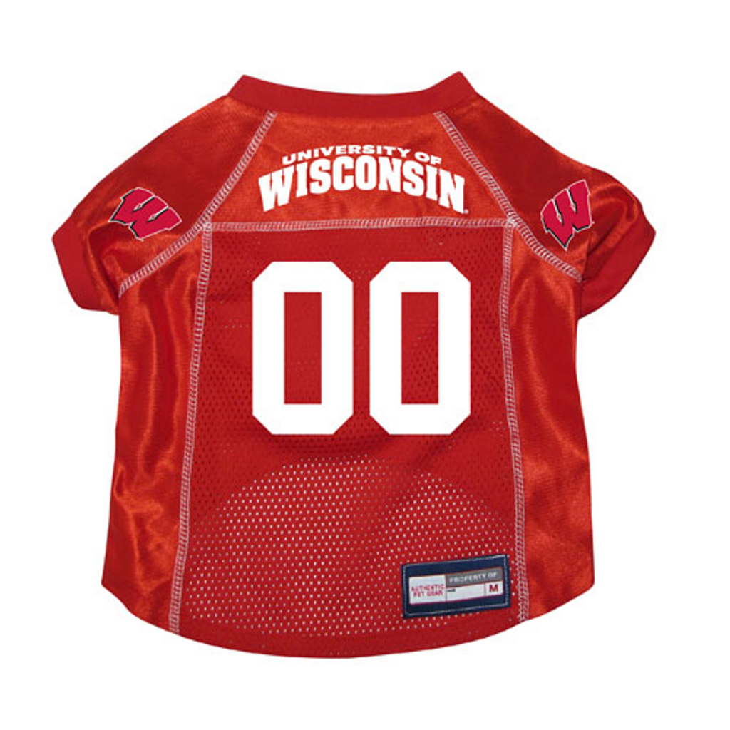 Wisconsin Badgers Dog Pet Premium Mesh Football Jersey