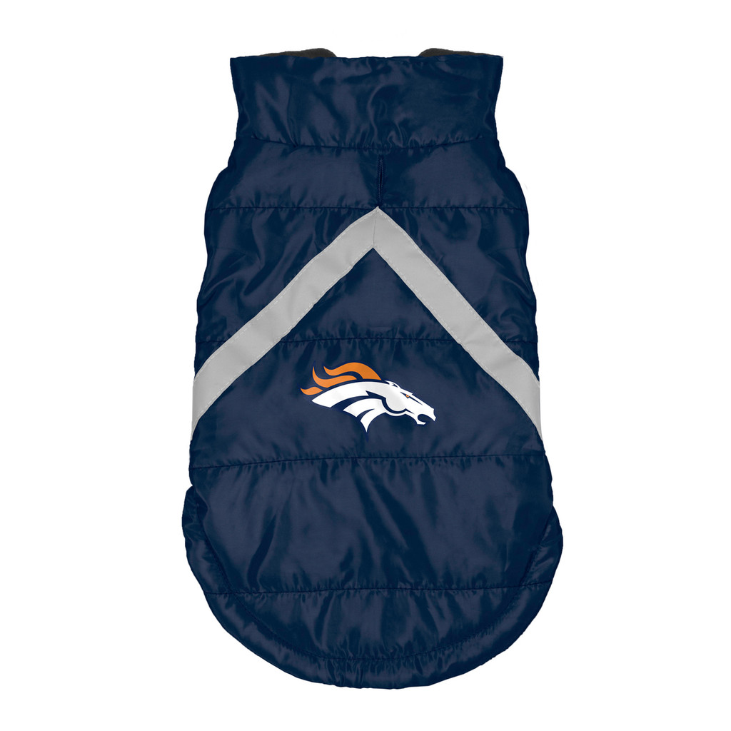 Denver Broncos Dog Pet Premium Puffer Vest Reflective Jacket