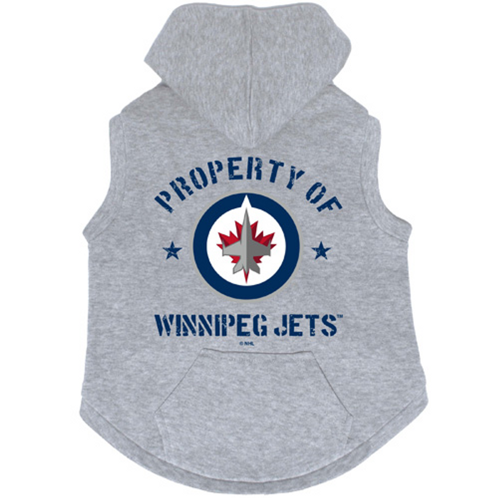 Winnipeg Jets Dog Pet Premium Button Up Property Of Hoodie Sweatshirt