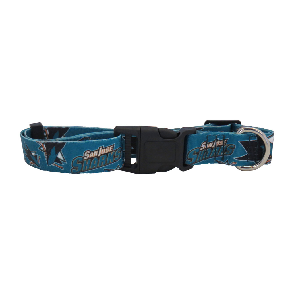 San Jose Sharks Dog Pet Adjustable Nylon Logo Collar 