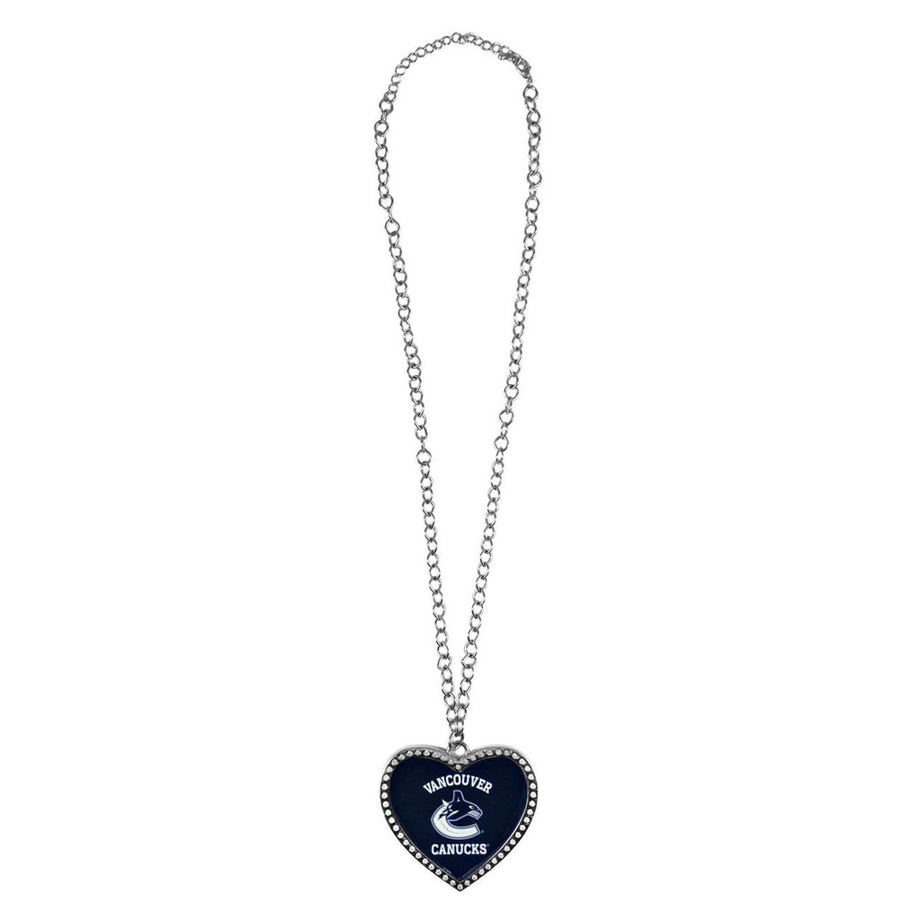 Vancouver Canucks Crystal Heart Necklace Large