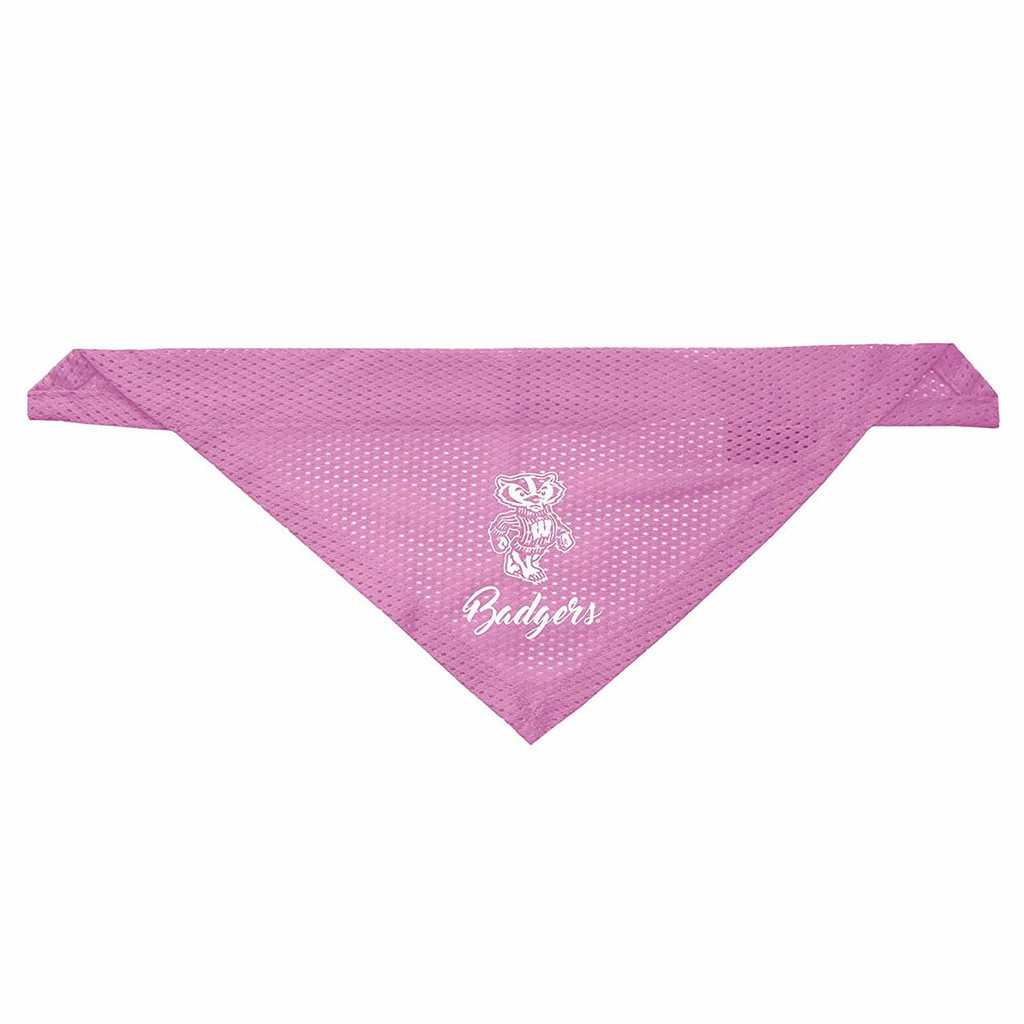 Wisconsin Badgers Dog Pet Pink Mesh Jersey Bandana