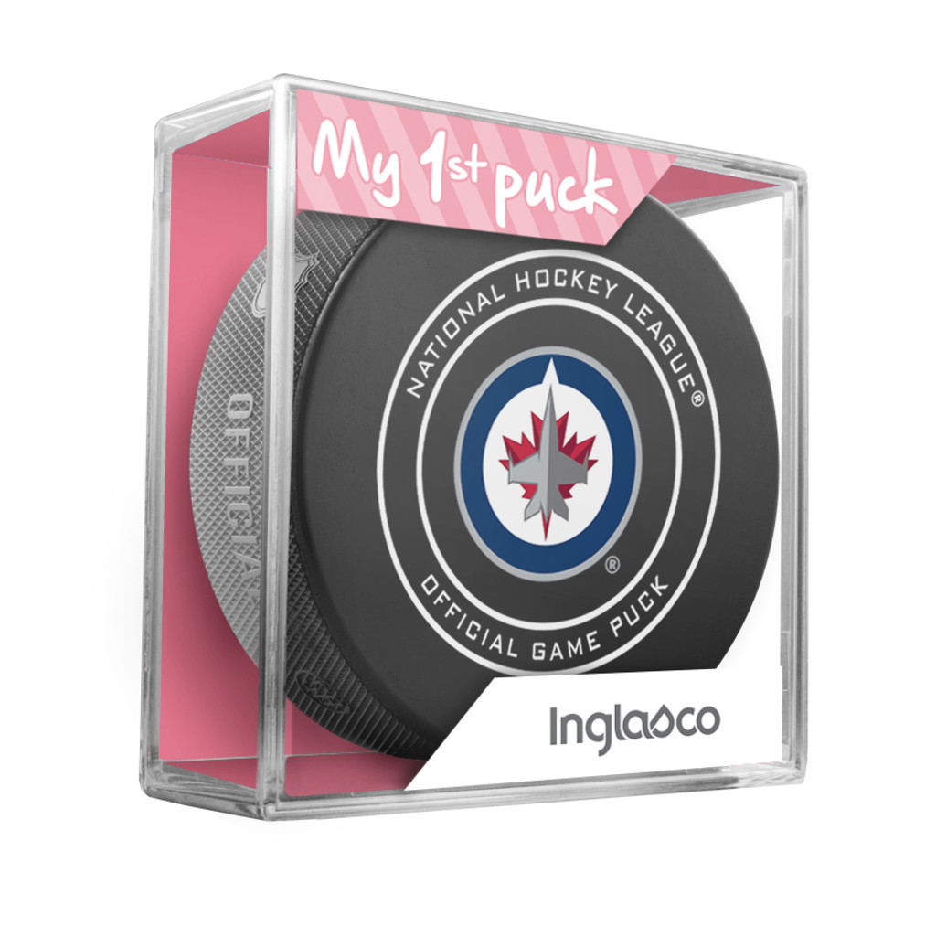 Winnipeg Jets My First Official Puck In Case Baby Girl Pink