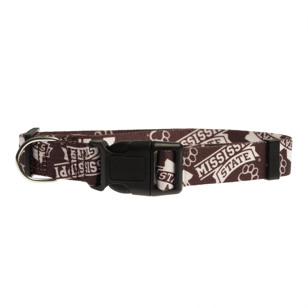 Mississippi State Bulldogs Dog Pet Adjustable Nylon Logo Collar 