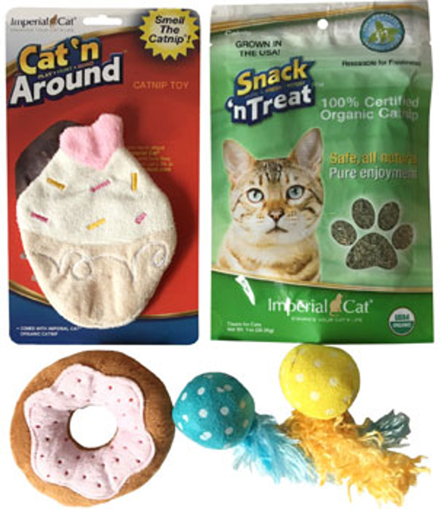 Plush Cat Toy Gift Bag Cupcake Donut Comets Plus Catnip