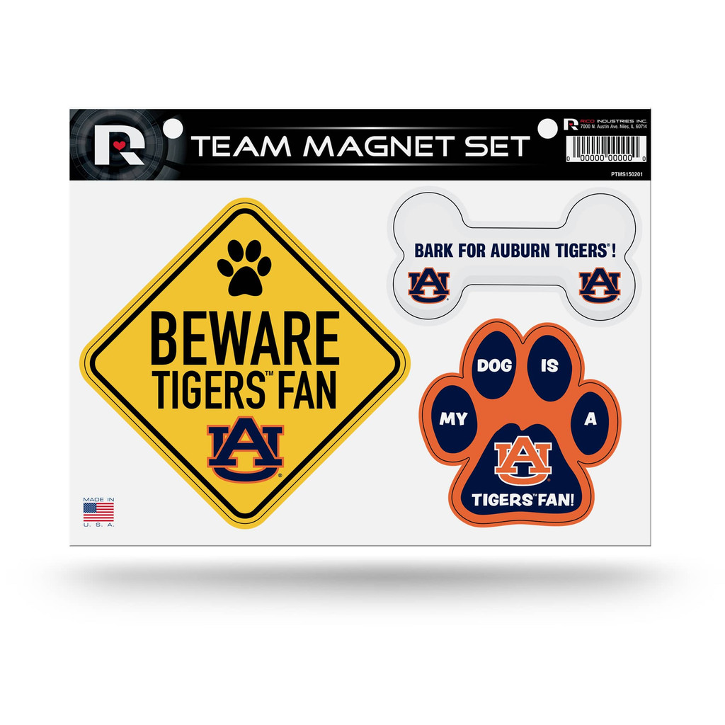 Auburn Tigers Pet Dog Magnet Set Beware Fan