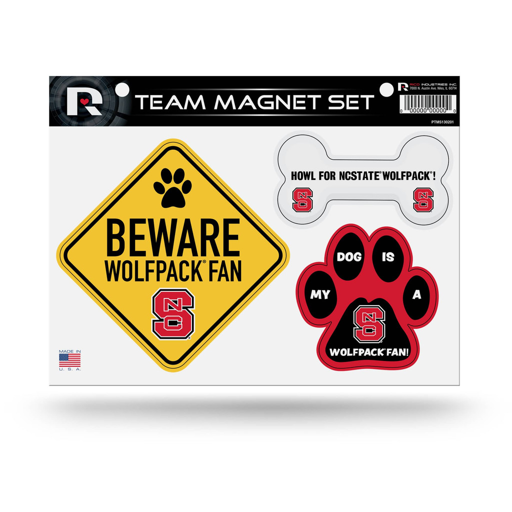 NC State Wolfpack Pet Dog Magnet Set Beware Fan